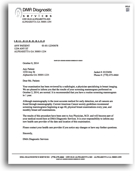 patient appointment reminder letter